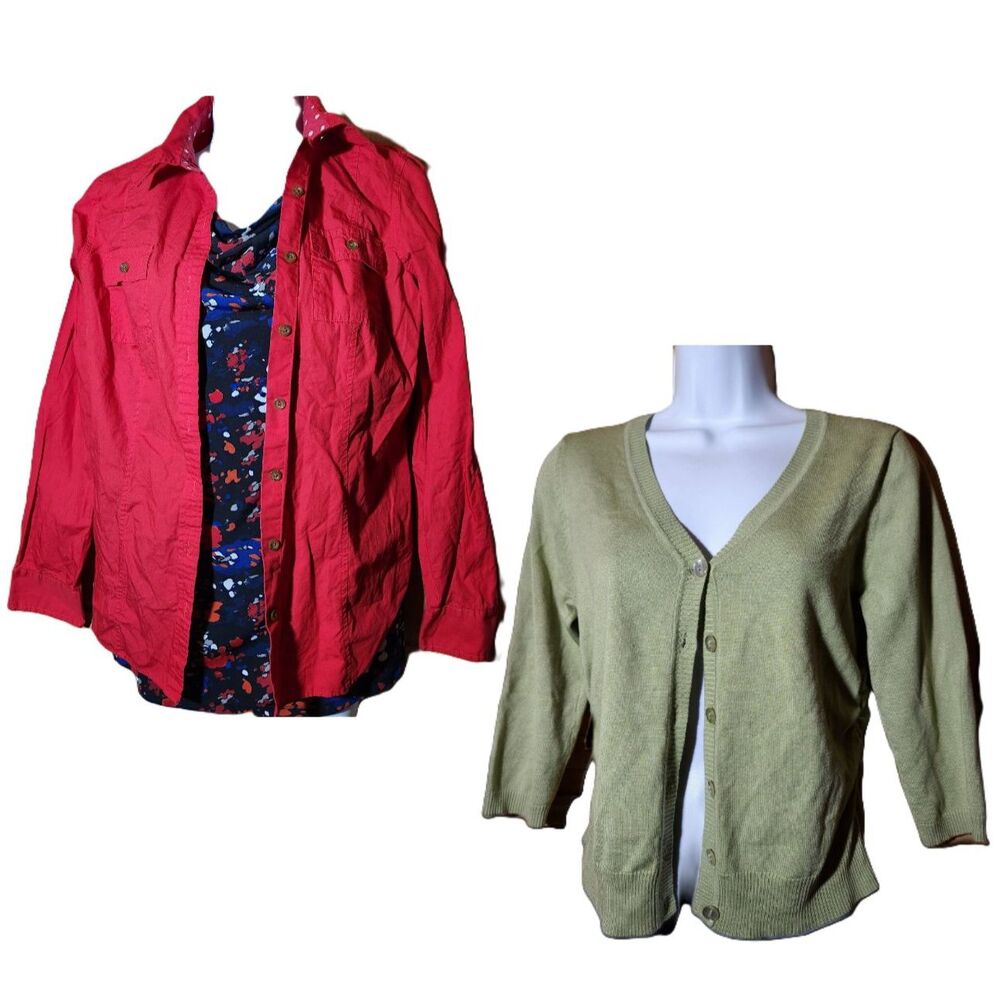 Women’s Medium Tops Lot Maurices Van Heusen George 3‑Piece Bundle